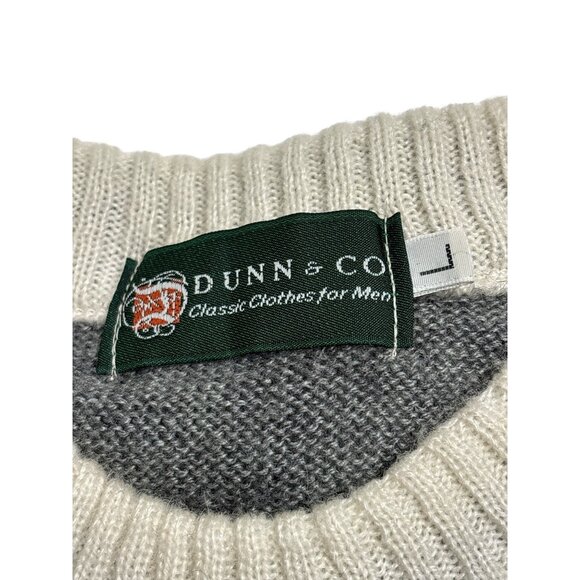 Vintage Dunn & Co. Nordic Snowflake Knit Sweater Mens L Wool Blend Gray & Cream - Picture 5 of 8